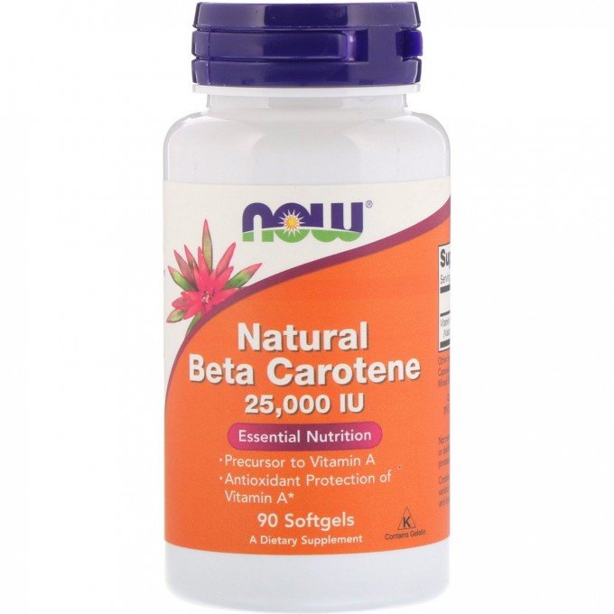 Витамин NOW FOODS NATURAL BETA CAROTENE, 25000МЕ, 90 капсул NS*0320