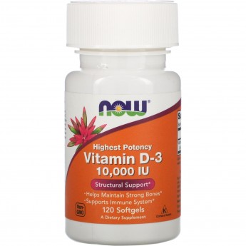 Витамин NOW FOODS VITAMIN D-3 10000 IU, 120 капсул