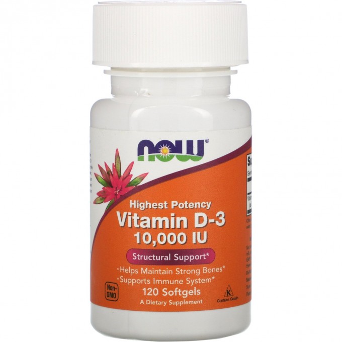 Витамин NOW FOODS VITAMIN D-3 10000 IU, 120 капсул NS0376