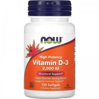 Витамин NOW FOODS VITAMIN D-3 2000 IU, 120 капсул