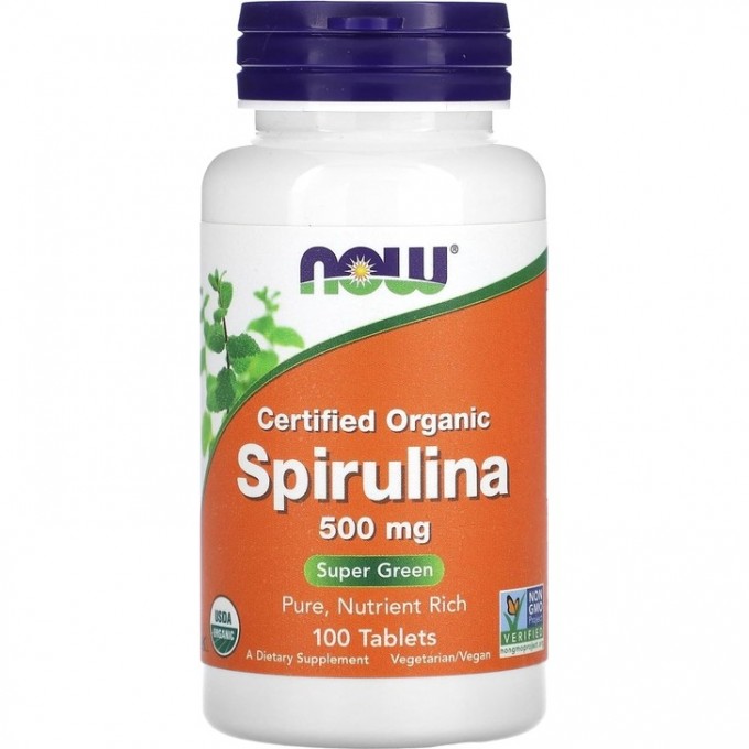 Витаминный комплекс NOW Spirulina, 500 мг - 100 таблеток NS2696