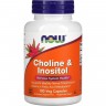 Витамины группы В NOW Cholin & Inositol, Холин + Инозитол - 100 капсул NS0470